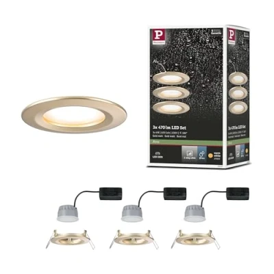 Immagine di Paulmann 92407 Nova Coin Lampada LED da incasso Kit 3 (monocolore) 6 W Oro (opaco)