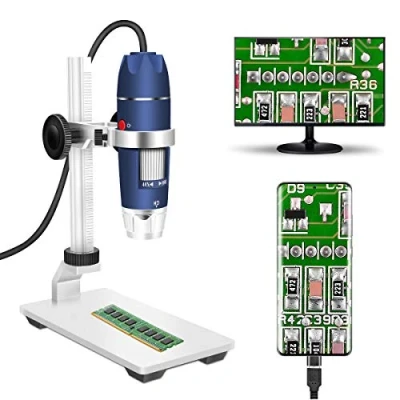 Immagine di Jiusion Microscopio Digitale USB Camera, 40 1000X Portatile ingrandimento endoscopio 8 LED con caricabatteria Professionale Supporto, Compatibile Mac Windows XP 7 10 OTG Android Linux