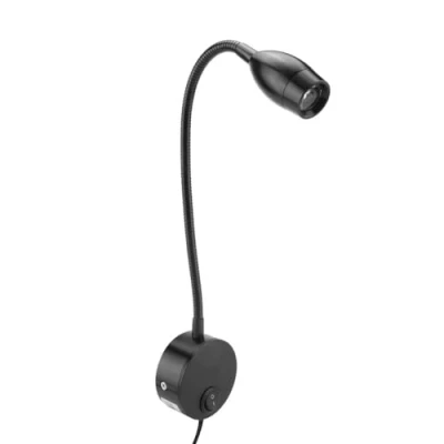 Immagine di Lampada da comodino LED regolabile flessibile a collo di cigno tavolo Lampade lettura Spotlight con spina per camera letto Ufficio Banco lavoro Studio Hotel 50 240 V(Eu)