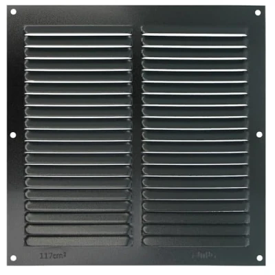 Immagine di Amig Griglia Quadrata in Alluminio Griglie di Ventilazione per Uscita d&#039;Aria Ideale Soffitto Cucina e Bagno Dimensioni 200 x mm Colore Nero