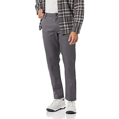 Immagine di Amazon Essentials Pantaloni da Lavoro Aderenti Elasticizzati Resistenti A Macchie E Pieghe Uomo, Grigio, 30W / 29L