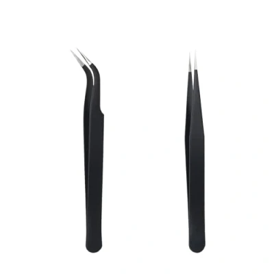 Immagine di Pinzetta, 2 Pinzetta Extension Ciglia, Kit per Pinzette Diritto e Curvo Tip Pinzette, Professionale in Acciaio Inox, Estensioni DIY