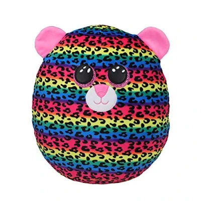 Immagine di TY Morbido Peluche Cuscino Squish a Boos Leopardo Arcobaleno Dotty Ottima Idea Regalo per Grandi e Bambini Ideale Ogni occasione 22 cm 39286, Leafs, Multicolore, 22cm, T39286