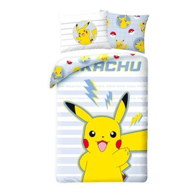 Immagine di biancheria da letto double face per bambini Pokémon Go Pikatchu Renforcé, 140 x 200 cm + 70 90 cm, 100% cotone Pokemon Öko Tex