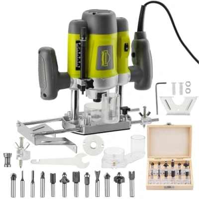 Immagine di DEWINNER Fresatrice Verticale,di frese per legno Trimmer con set 12 in box di
