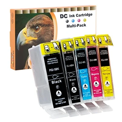 Immagine di D&amp;C Cartuccia d&#039;inchiostro compatibile per Canon PGI 5 CLI 8 Pixma MP530 MP600 MP600r MP610 MP800 MP800r MP810 MP830 MP970 MX700 MX850 iP3300 iP3500 iP4200x iP4300 iP4500x iP5200 (5 Pack)