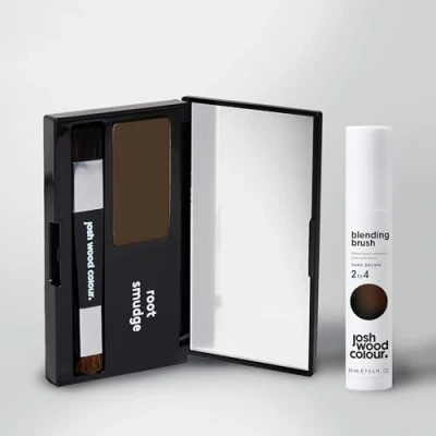 Immagine di Josh Wood Colour Pacchetto per ritocchi radici, colore marrone, risultati da salone, non tinto, copertura temporanea dei capelli grigi, sfumare via i applicare la macchia di radice sui