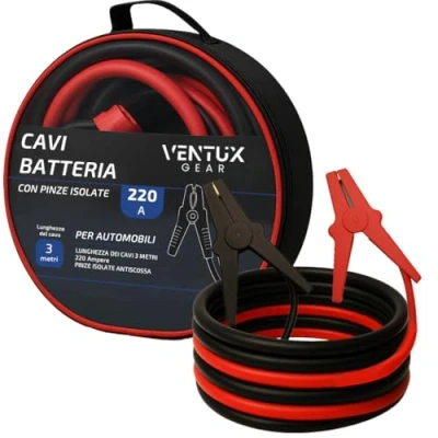 Immagine di VENTUX GEAR Cavi di Avviamento per Batteria Auto, 220 A, 3 M Auto: Potente e Affidabile Auto Veicoli Fino a 2000cc