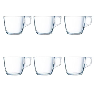 Immagine di Luminarc Set di 6 tazze in vetro, adatte per microonde, 22 cl, trasparenti