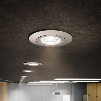 Immagine di Sigor LED spot da incasso a soffitto Diled, Ø 8,5 cm, 10 W, 3.000 K, acciaio