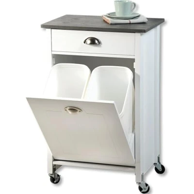 Immagine di Kesper Carrello da cucina con sistema di raccolta differenziata, materiale: fibra plastica, dimensioni: 50 x 79 37 cm, colore: bianco, grigio 25527 13