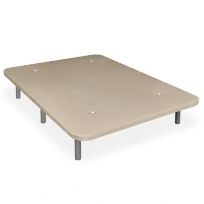 Immagine di amuéblate online Base imbottita 3D extra rinforzata, grande stabilità, con barre di rinforzo e 6 gambe metalliche filettate da 27 cm, 150 x 190, beige