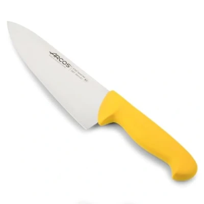 Immagine di Arcos Serie 2900 Coltello da Chef Cucina Lama Acciaio Inossidabile Nitrum 200 mm Manico Polipropilene Colore Giallo