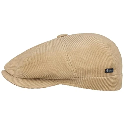 Immagine di LIPODO 8 Panel Cord Coppola da Uomo in Cotone Made Italy con Visiera Monocromatico Berretto Invernale Imbottito Autunno/Inverno Stile Regular Fit Beige M (56 57 cm)