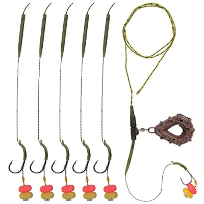 Immagine di OROOTL Set per Pesca alla Carpa Inline Rig con Piombo da Pesca, Pesi, Tubi in Gomma Anti tangle Maniche Quick Change