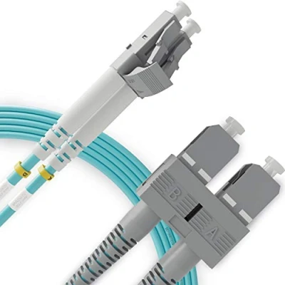 Immagine di BEYONDTECH Cavo Fibra Ottica LC a SC OM4 Multimodale Duplex (4 Metri) di Fibre Ottiche UPC/UPC 50/125 40G (LSZH)