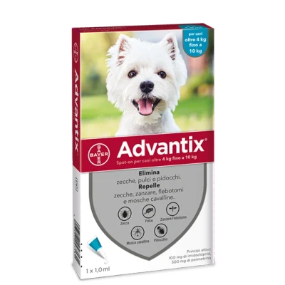 Immagine di Advantix Spot On per Cani da 4 a 10 Kg Pipette antiparassitarie 1 Pipetta monodose ml