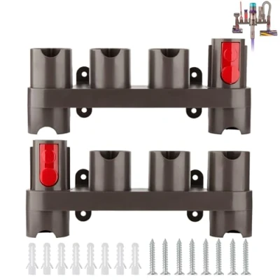 Immagine di RTop Supporto per Accessori Montaggio a Parete Aspirapolvere Dyson V7 V8 V10 V11, (10 Prese, 2 Pezzi)