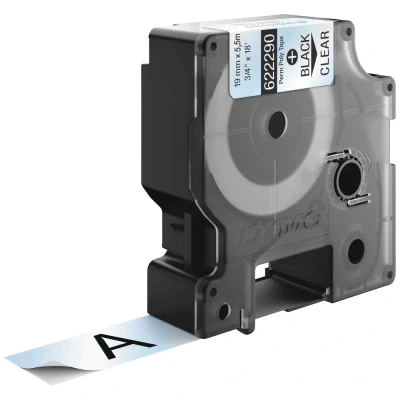 Immagine di DYMO 622290 Cassetta nastro Poliestere Colore Nastro: Trasparente carattere: Nero 19 mm 5.5 m