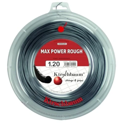 Immagine di Kirschbaum, Rotolo di Corda per Racchetta da Tennis Max Power Rough, Grigio (Anthrazit), 200 m