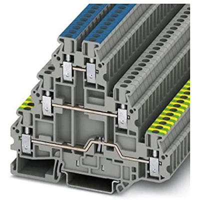 Immagine di Phoenix Contact UT 2,5 PE/L/N 3214291 Morsetto triplo di protezione Numero Poli (num): 6 0.14 mm² 4 Grigio 50 pz.