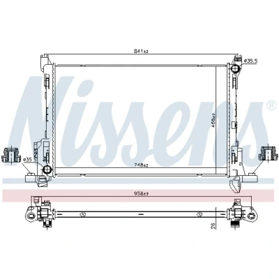Immagine di NISSENS 630793 Radiatore motore Alluminio 748 468 26 Alette di raffreddamento saldate RENAULT: Trafic 3, 3 Bus, OPEL: Vivaro B Combi