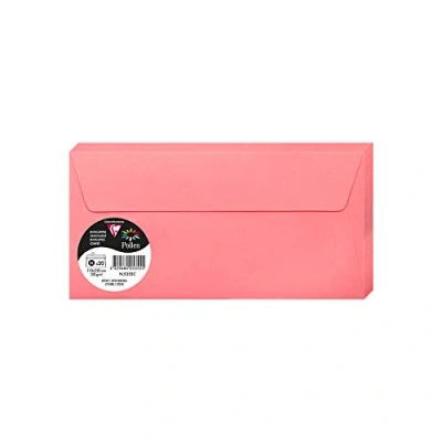 Immagine di Clairefontaine 5355C Pacco da 20 Buste autoadesive Formato DL 11x22cm 120g/m² Color rosa litchi Inviti Eventi e Corrispondenza Gamma Pollen Carta Premium Liscia