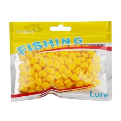 Immagine di JUCHRZEY 100 pezzi aromatizzati che affondano lentamente con esche galleggianti di mais profumato simulazione morbide finto per la pesca alla trota e carpa (giallo)