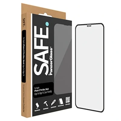 Immagine di PanzerGlass SAFE by Apple iPhone 12 Pro Max Pellicola protettiva in vetro temperato resistente alle impronte digitali, copertura totale dello schermo adatta custodie e ai graffi
