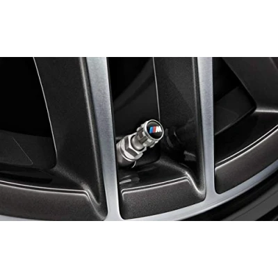 Immagine di Set di 4 tappi valvola in Alluminio con logo originale BMW per veicoli RDCi, Argento