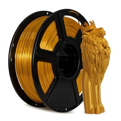 Immagine di FLASHFORGE filamento per stampante 3D, di seta 1,75 mm, bobina da 1 kg, precisione misurazione +/ 0,02 mm 3D FDM, struttura in e lucentezza ultra elevata (oro)