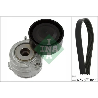 Immagine di INA 529 0419 10 Kit cinghie Poly V Controllare corsa libera generatore ed ev. sostituire PEUGEOT: 208 I Hatchback, 308 SW 2, 5008