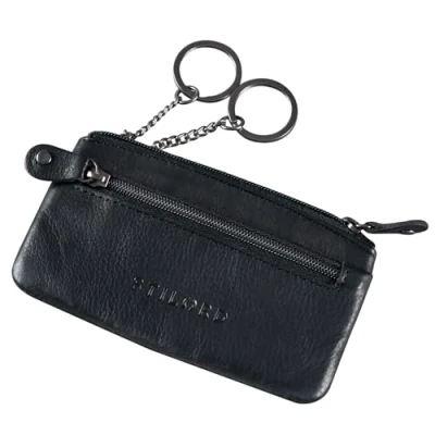Immagine di STILORD &#039;Theo&#039; Astuccio Portachiavi in Pelle Portamonete con Anelli per Chiavi Mini Portafoglio Piccolo Cerniera Uomo Donna anti RFID, Colore:nero