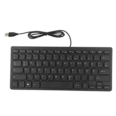 Immagine di Tastiera Cablata, TT A01 78 Tasti USB Muta Ultra Sottile Mini Russa/francese/tedesca per PC Laptop Computer Desktop(Tedesco)