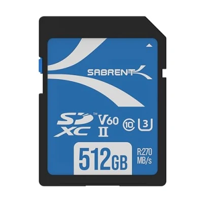 Immagine di SABRENT Scheda SD 512GB v60, SDXC Card UHS II, Memoria U3, Memory con R270MB/s W170MB/s (SD TL60 512GB)