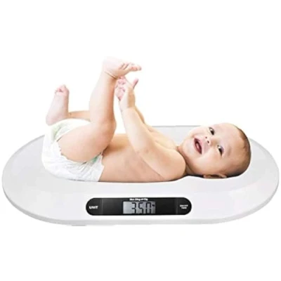 Immagine di BAKAJI Bilancia Elettronica Pesa Bambini Neonati Con Display Digitale LCD Neonato 20 Kg/44 Spegnimento Automatico e Tara Colore Bianco