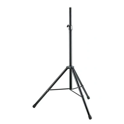 Immagine di K&amp;M 21435 Supporto per altoparlante in acciaio nero ø 3,5 cm, con treppiede e ammortizzatore leggero resistente, fino a 50 kg