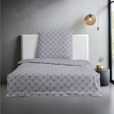 Immagine di JEMIDI Set Copripiumino Singolo 135x200 cm e Federa Cuscino 80x80 Biancheria da Letto 100% Cotone Certificato Oeko Tex Lavabile in Lavatrice a 40 Stirabile Blu Bianco