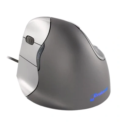 Immagine di Evoluent Vertical Mouse 4 VM4L Ergonomico USB Ottico Grigio, Argento 6 Tasti 2800 dpi
