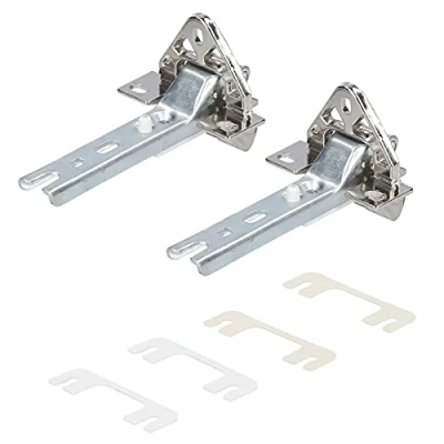 Immagine di Kenekos Set di 2 cerniere per porte compatibili con frigoriferi Bosch/Siemens 268698/00268698, Neff, Constructa, Balay, Whirlpool 481241718776, Bauknecht, Küppersbusch 420189, Miele 2285121
