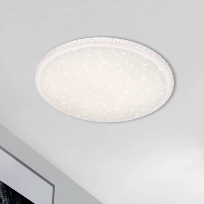 Immagine di BRILONER Leuchten 3386 016 Plafoniera a LED effetto stellato e cristalli trasparenti, lampada da soffitto con funzione dimmer, telecomando, luce notturna, timer memoria, bianco, Ø 59,5 cm