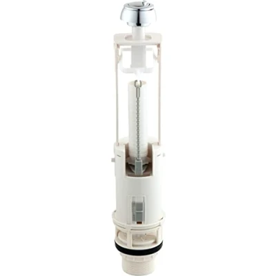 Immagine di Edouard Rousseau Pulsante di scarico a doppio flusso (3L/6L) Meccanismo per serbatoio WC esposto Standard NF Cromato