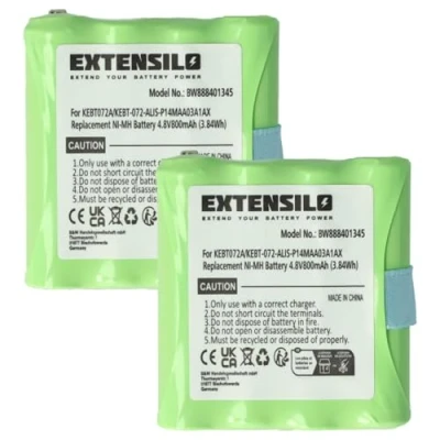 Immagine di EXTENSILO 2x batteria compatibile con Motorola TLKR T3, T4, T5, T50, T6, T60, T61, T7, T8, T80 radio (800mAh, 4,8V, NiMH)