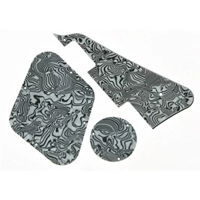 Immagine di KAISH Zebra Stripe LP Pickguard &amp; Piastra Posteriore Interruttore Cavità Copre per Epiphone Les Paul