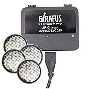Immagine di Caricabatteria Usb A Bottone, Per Pile Bottone 3.0 3,7v / 4 BATTERIE Lir2032 3.7V 70 mAh INCLUSE/Pile Piatte Rotonde Lir2025 Lir2016 Sostituiscono Il Cr2032 Cr2025 Cr2016