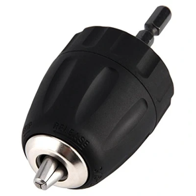 Immagine di Mandrino autoserrante capacità 0,8 10 mm, con codolo esagonale 1/4&quot;, 3/8 24UNF, adattatore per asta da 1/4&quot; trapano a pistola, elettrico