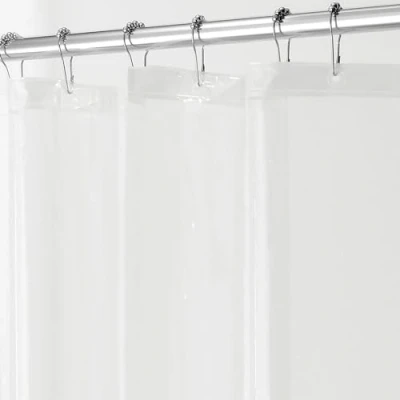 Immagine di iDesign Tenda doccia, da doccia impermeabile in poliestere con 12 occhielli, per vasca bagno lavabile e anti muffa 180,0 cm x 200,0 cm, trasparente
