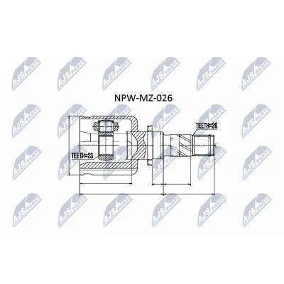 Immagine di NTY NPW MZ 026 Kit Giunto Omocinetico Trasmissione automatica sul lato del cambio MAZDA: 3 Hatchback