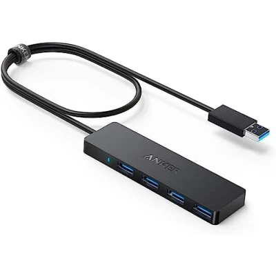 Immagine di Hub USB 3.0 Anker a 4 porte con cavo da 61 cm per Macbook, iMac, computer, chiavette e altro