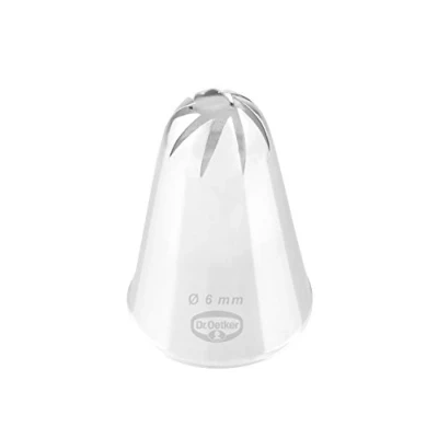Immagine di Dr. Oetker 3520 tuellen Manufaktur Rosetta Bocchetta 6 mm, Acciaio Inossidabile, Argento, 4,5 x 3 cm